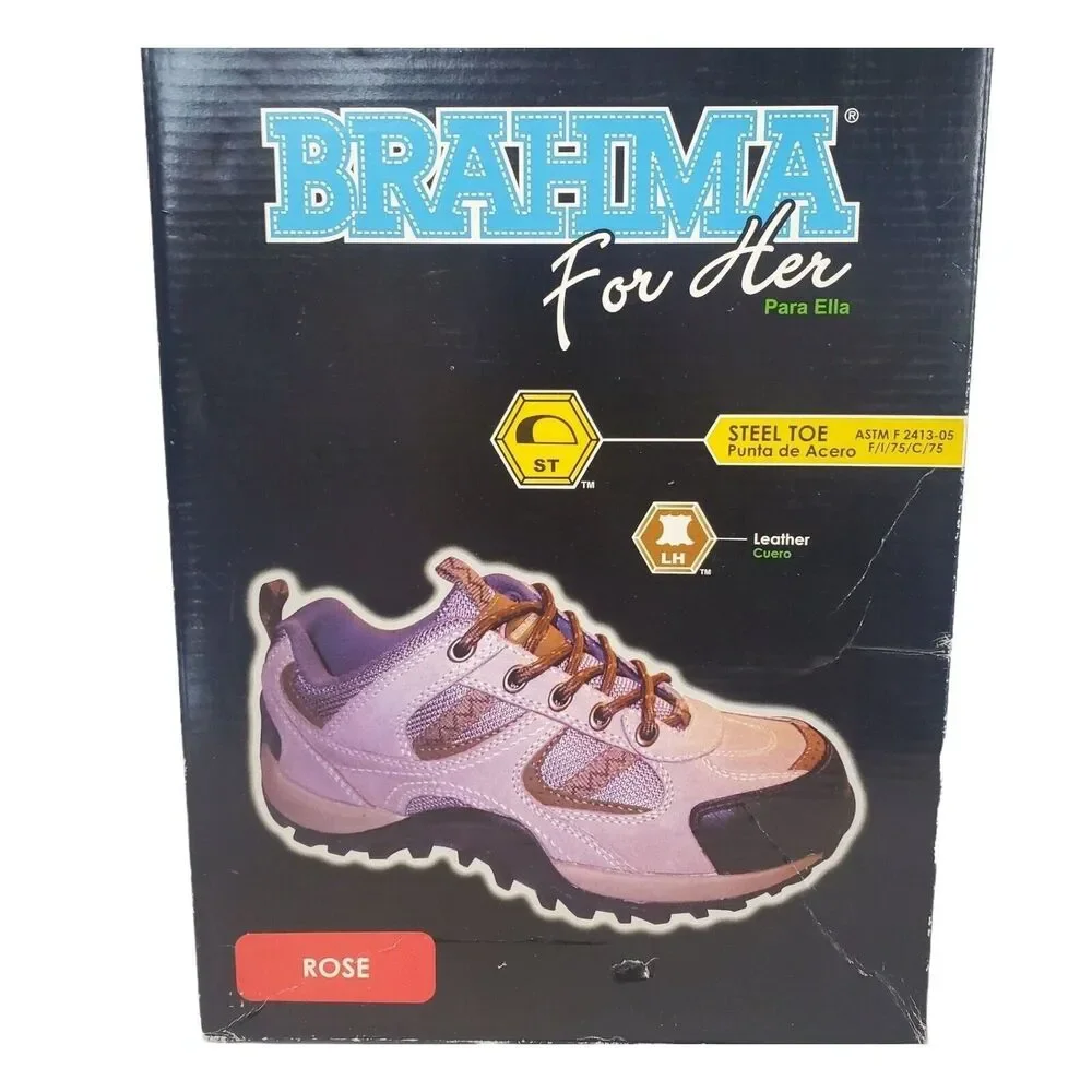 Brahma Rose For Her Steel Toe Shoes Womens 8 Leather Upper Khaki Workwear